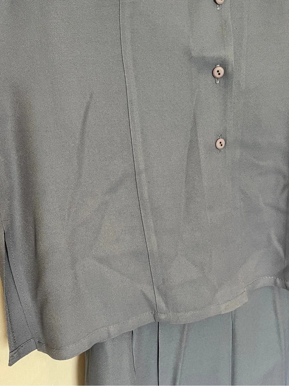 Sunbelt Sleeveless Button-Front Vest and Pleated Shirts Set Sz L